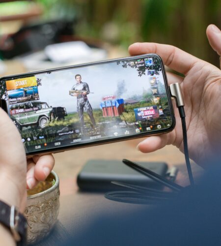 Man playing PUBG with his mobile